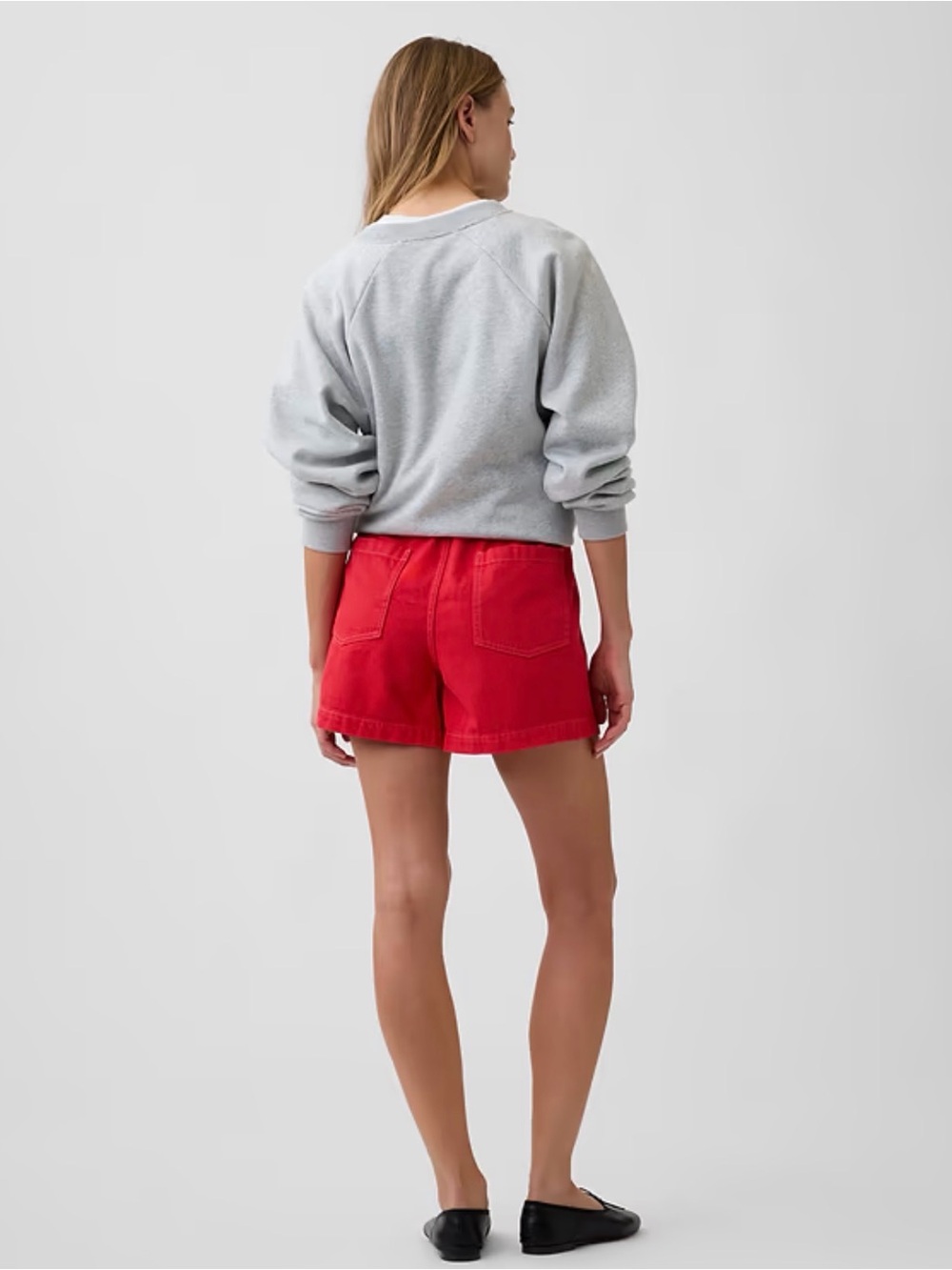 Gap 4” Mid-Rise Denim Jean Shorts Red NWT L Summer Beachy Streetwear Vacation - Picture 4 of 5